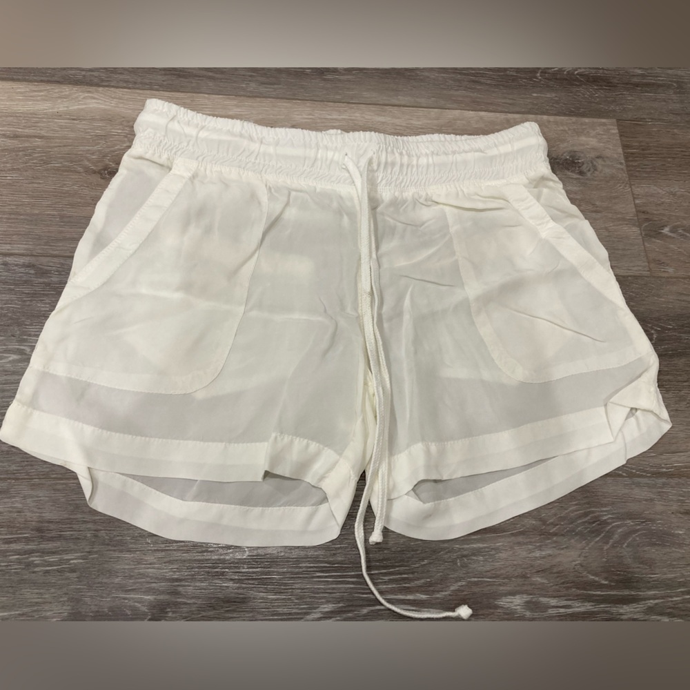 Hard Tail Women's White Shorts Athletic Pockets Drawstring Small